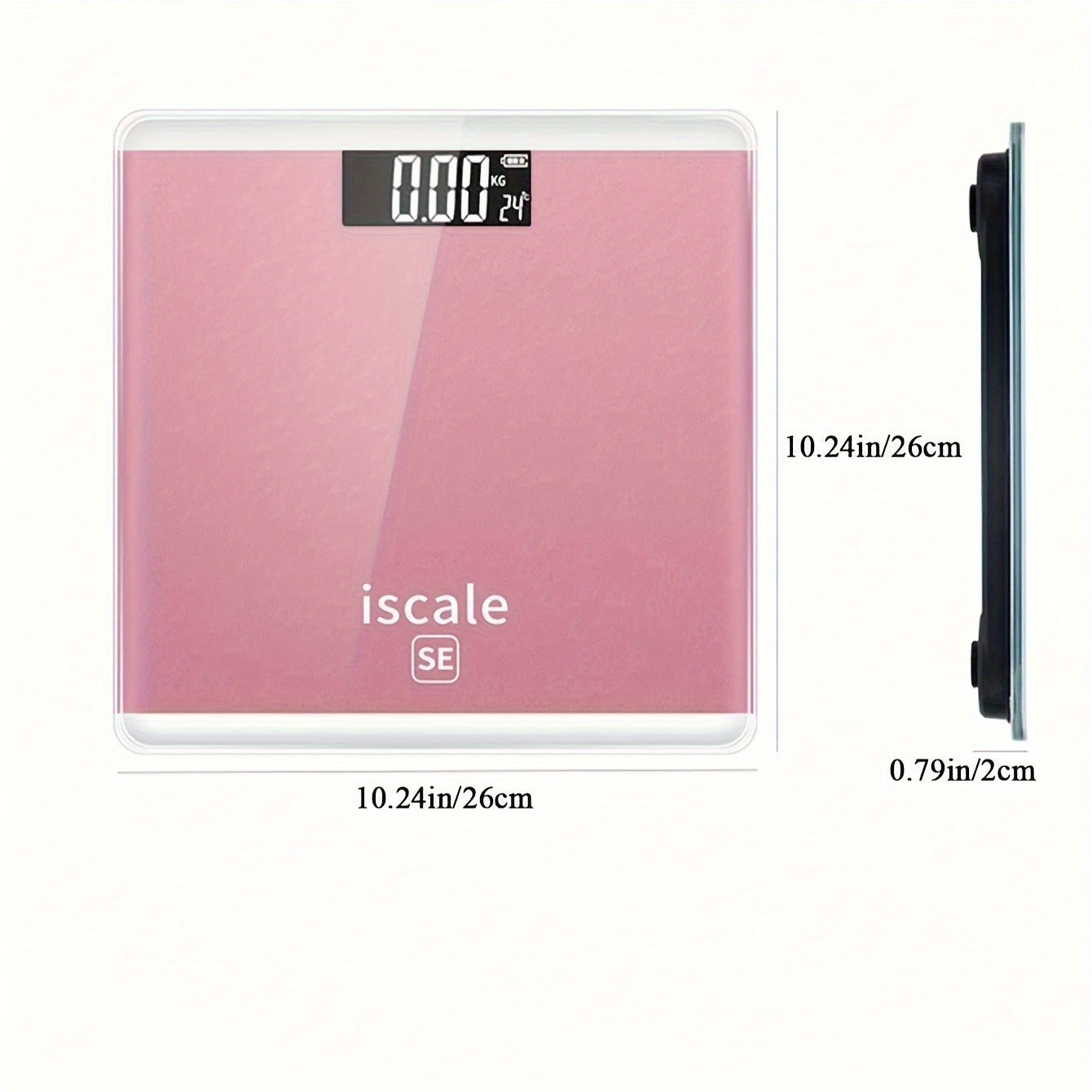 Small digital bathroom scale with tempered glass design battery-powered for modern homes