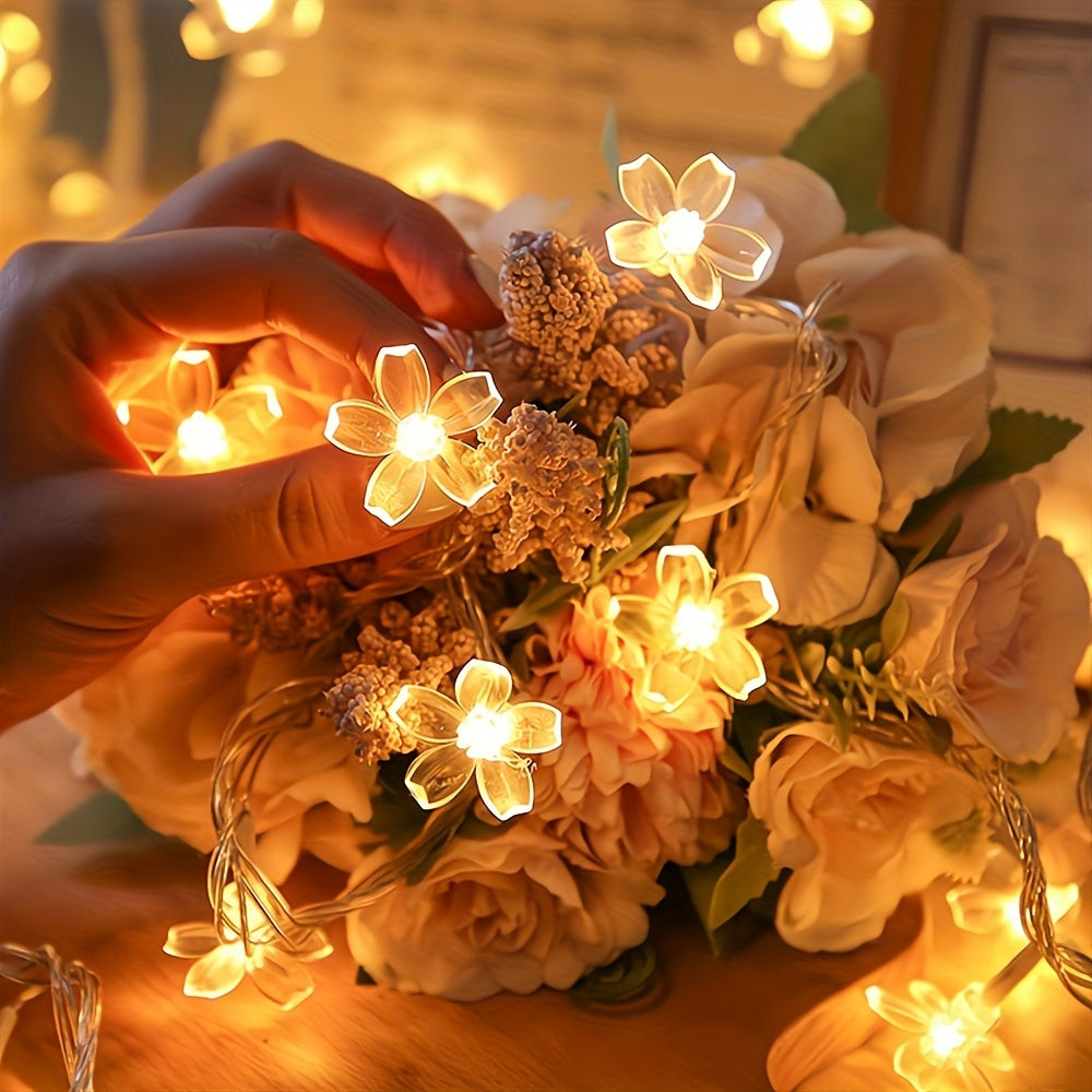 LED Cherry Blossom String Lights Warm Yellow for Home Decor Weddings Christmas Parties