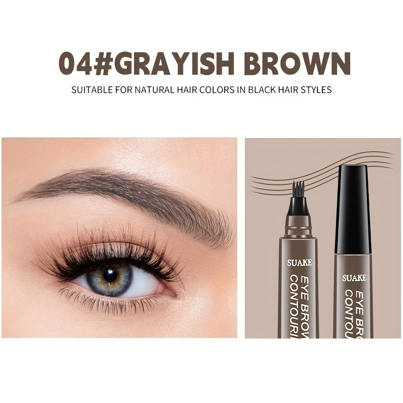 Lápiz de cejas impermeable para microblading para mujer con 4 cabezales divididos y 5 colores