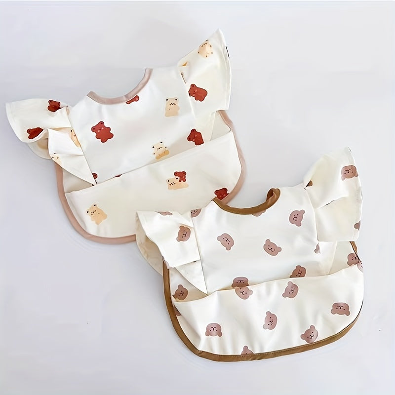 Children's Waterproof Sleeveless Bib with Pocket for Toddlers and Kids