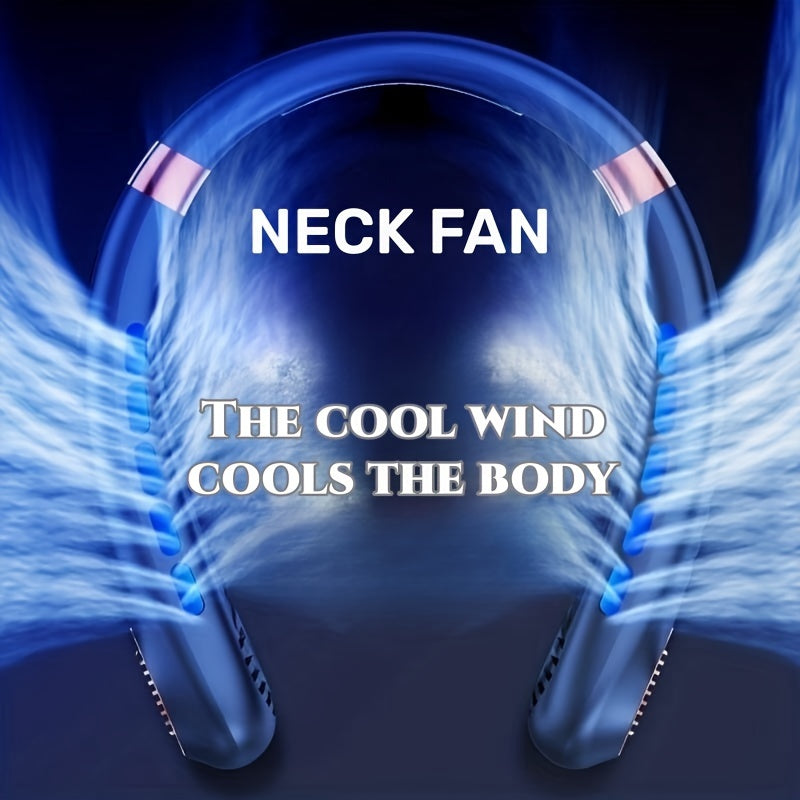 Bladeless Neck Fan USB Rechargeable 5-Speed Portable Cooling Device for Travel Sports Work