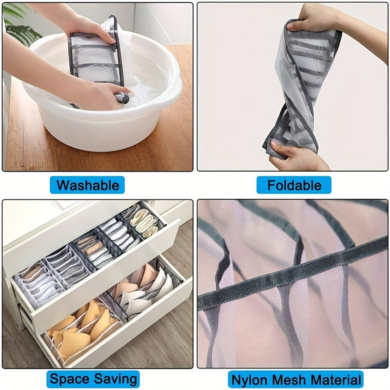 Foldable Underwear Drawer Organizer Storage Box for Closet Dividers Socks Bras