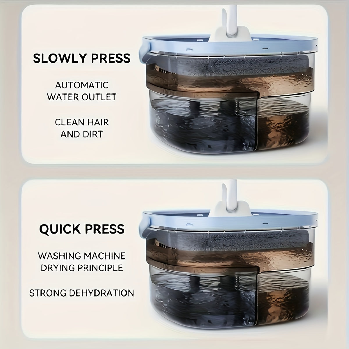 Zinapol va chelak to'plami bilan oson tozalashga erishing, bu toza ajratish chelaki va qo'l bilan yuvish tizimi yo'q. Ushbu samarali tsentrifugal suv tashlash to'plami uyda, jumladan, yashash xonasi, yotoqxona, hammomda foydalanish uchun mukammaldir.