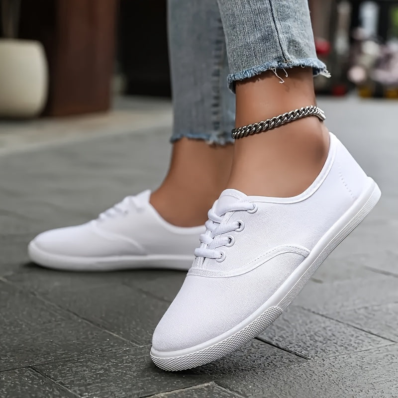 Women's Navy Blue Casual Sneakers Lace-Up Low Tops with Round Toe