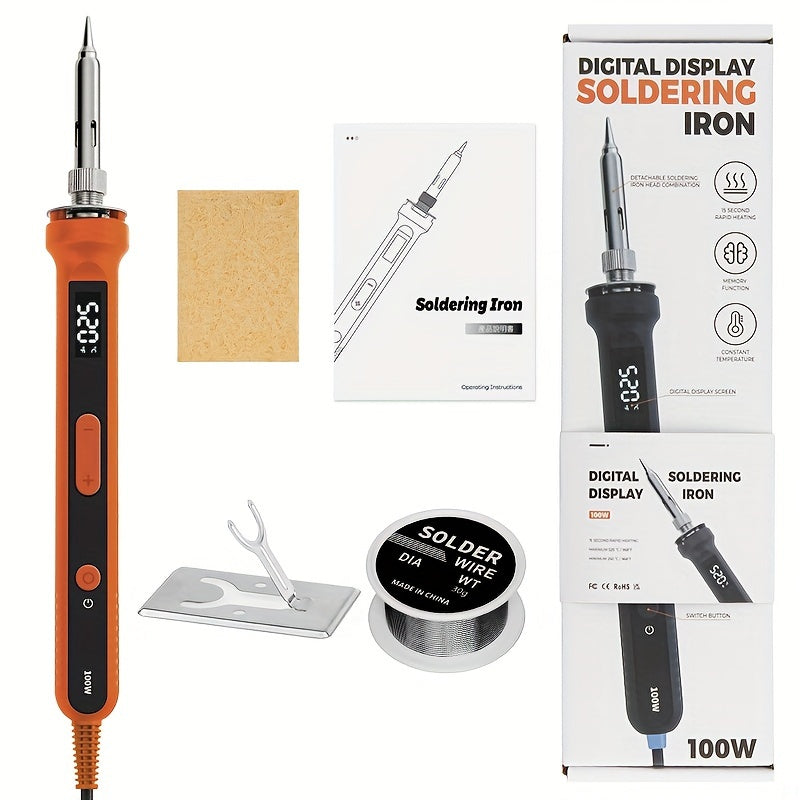 Набор из 4 цифровых паяльников с ЖК-дисплеем и регулируемой температурой 180-520°C для самостоятельных ремонтов