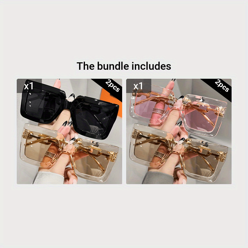 Women's Oversized Square Frame Fashion Glasses Anti-Glare Shades for Beach and Travel