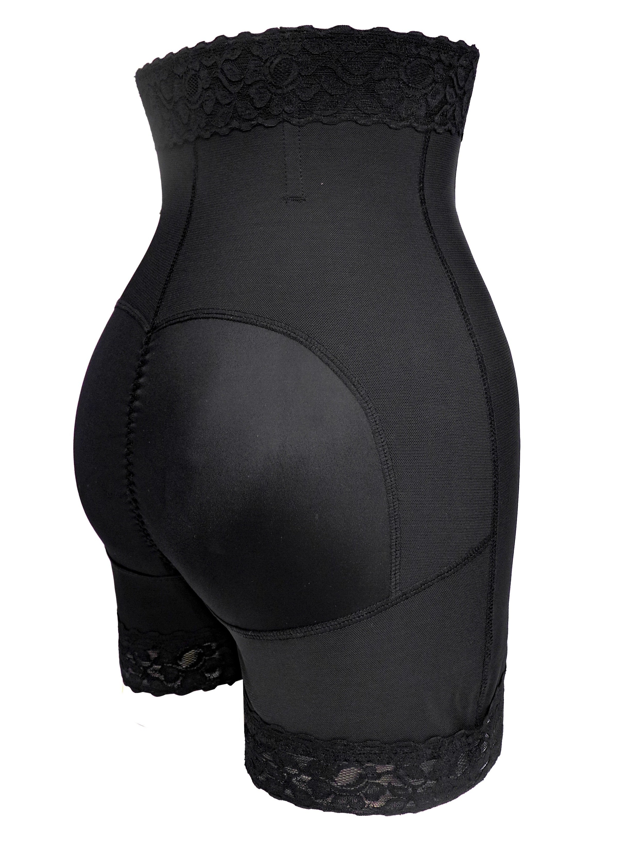 High Waist Shaping Panties with Lace Trim Zipper Tummy Control Breathable Women's Underwear