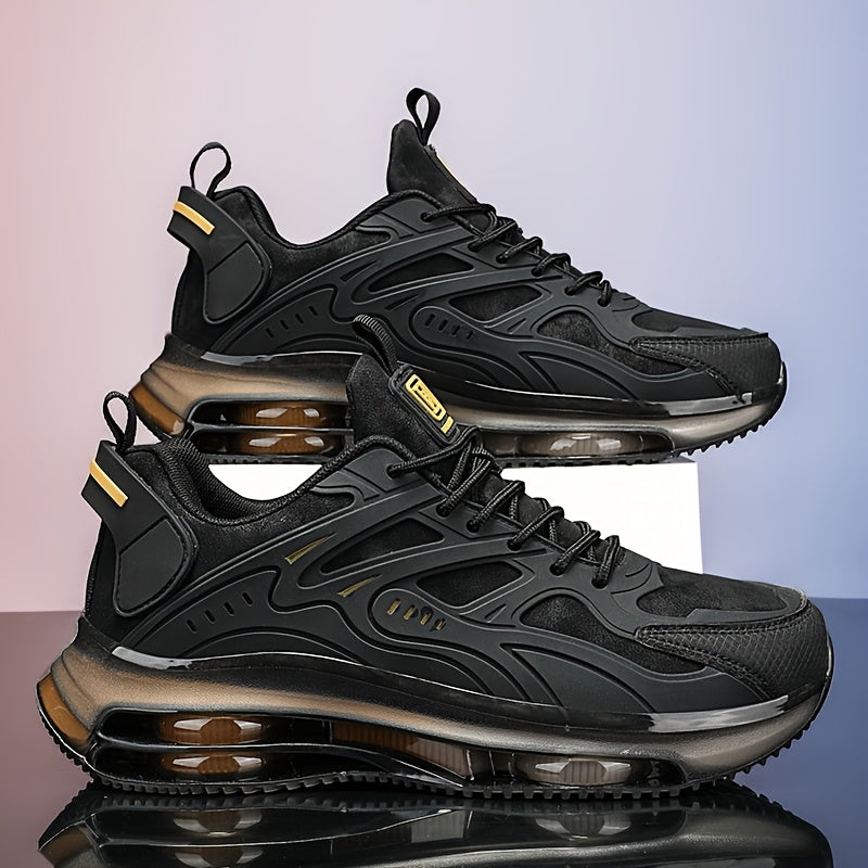 Men's Casual Sports Shoes Breathable Non-Slip Elastic Sole Lace-Up All-Season Sizes 39-47