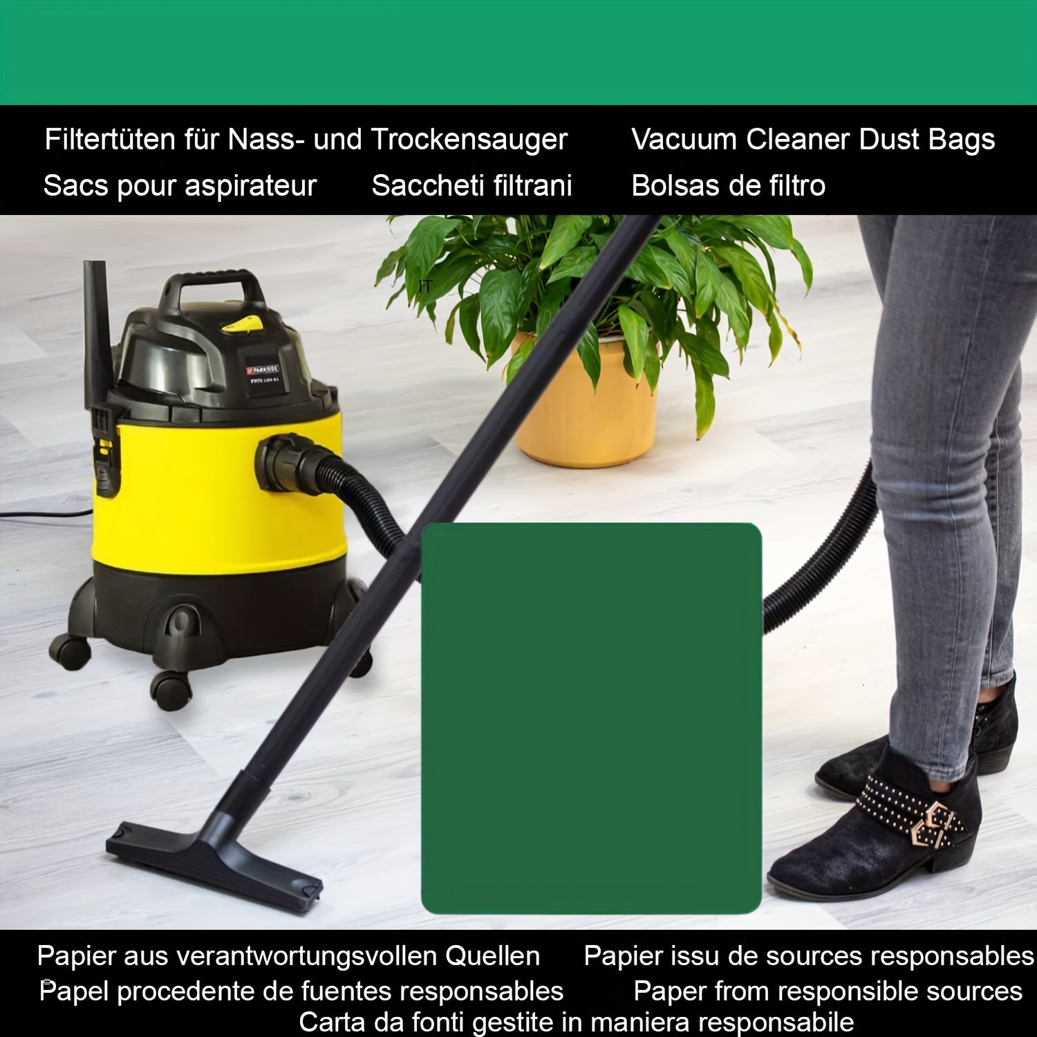 Paquete de 10 bolsas para aspiradora para aspiradora húmedo/seco de 30L, alta eficiencia en atrapamiento de suciedad