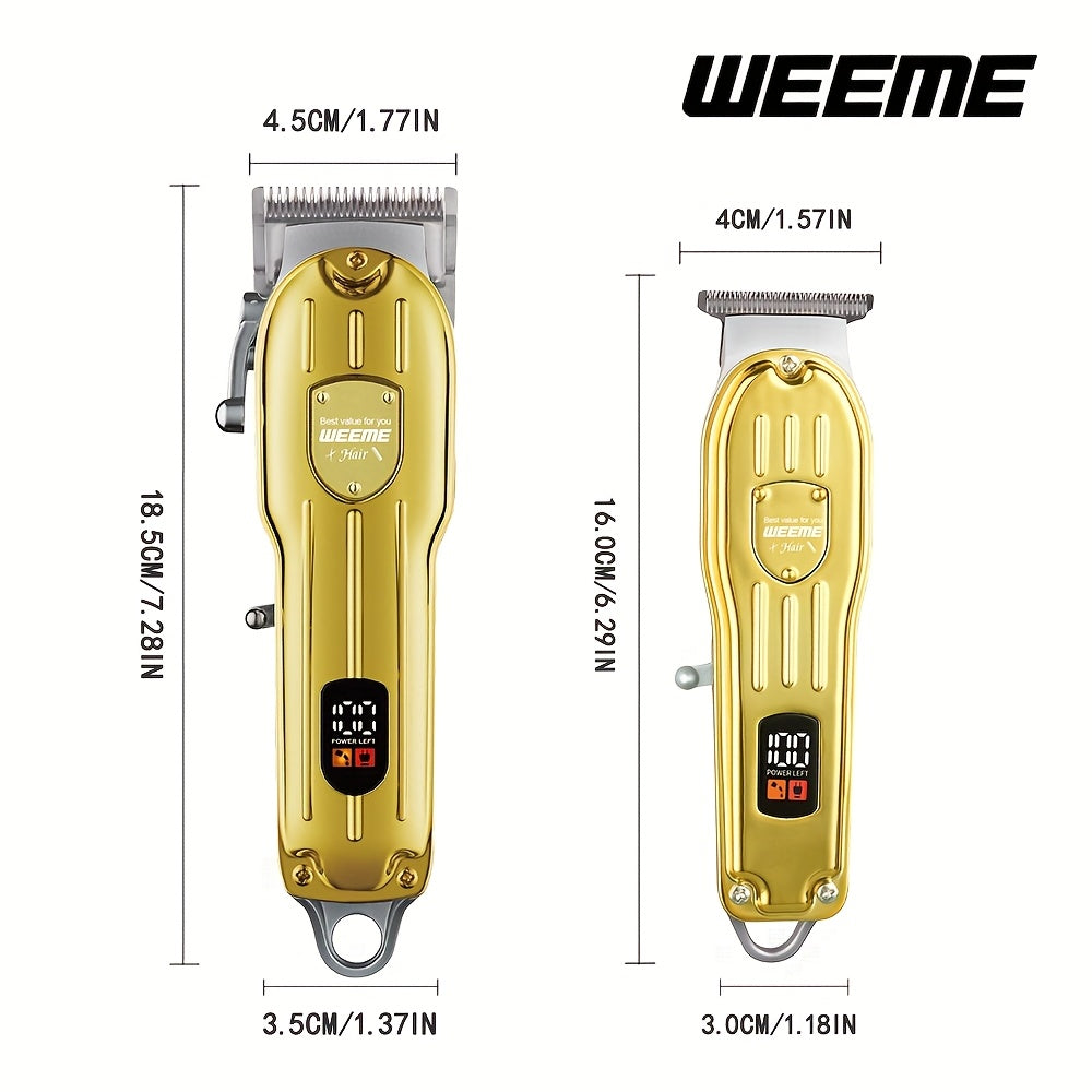 2pcs Electric Hair Clipper Kit for Men Cordless Rechargeable Trimmer