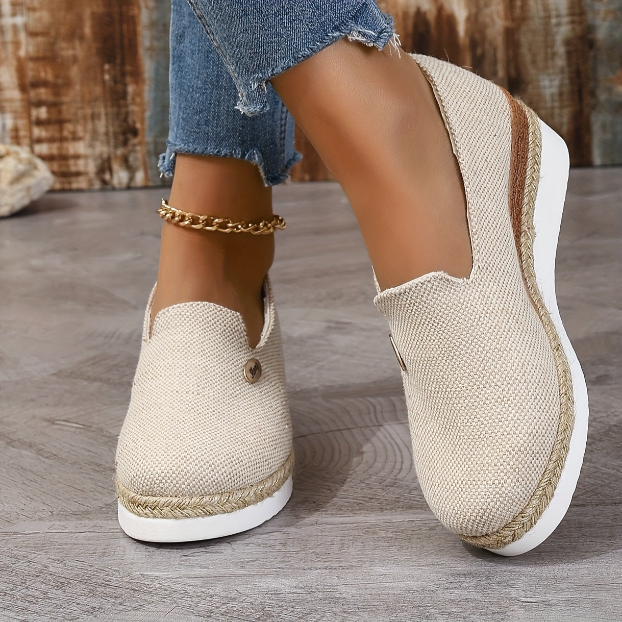 Women's Casual Espadrille Platform Pumps with Round Toe and High Heel