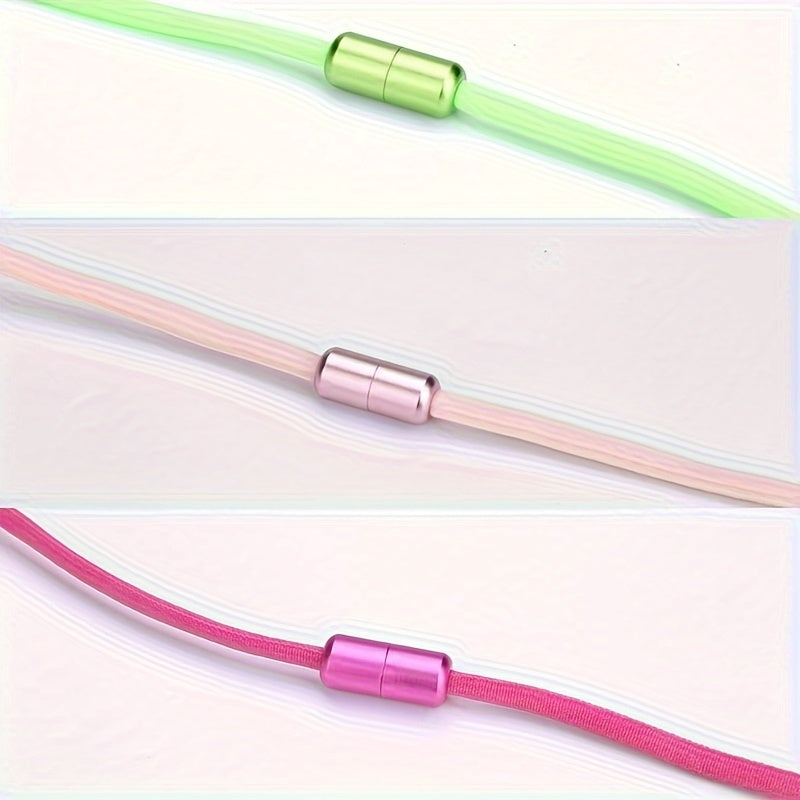 Unisex Elastic Shoe Lace Buckles Reusable Gold Lock No-Tie Accessories