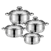 Набор из 8 нержавеющих стальных кастрюль с крышками, антикоррозийные, прочные кухонные принадлежности