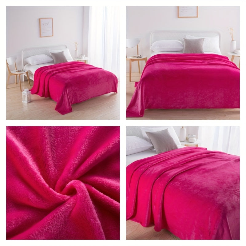 Reversible Flannel Fleece Throw Blanket for Couch Bed Camping and Travel