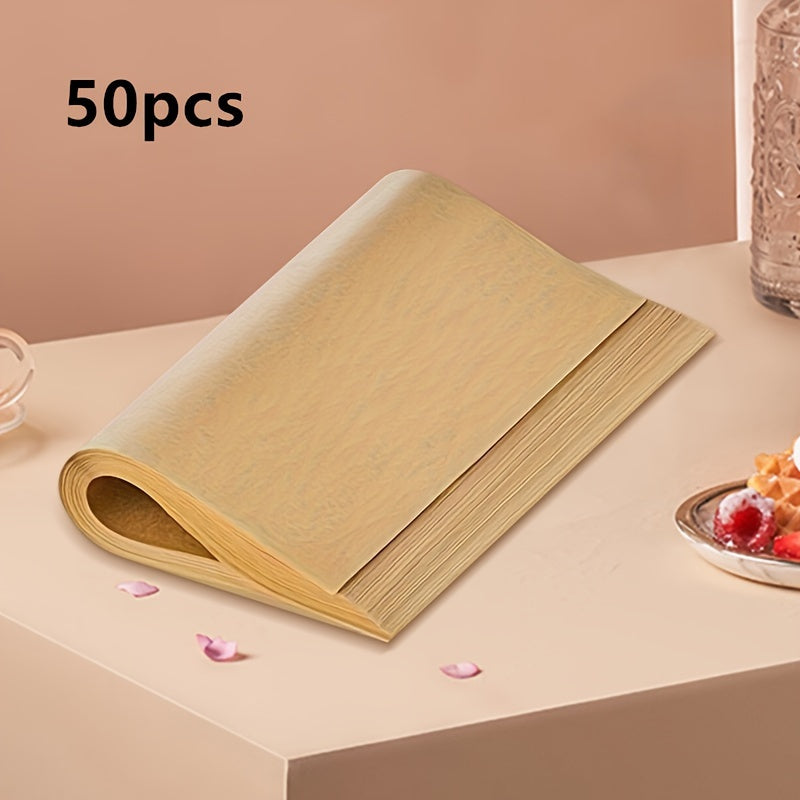 50 hojas de papel de horno antiadherente para hornear, cocinar y asar