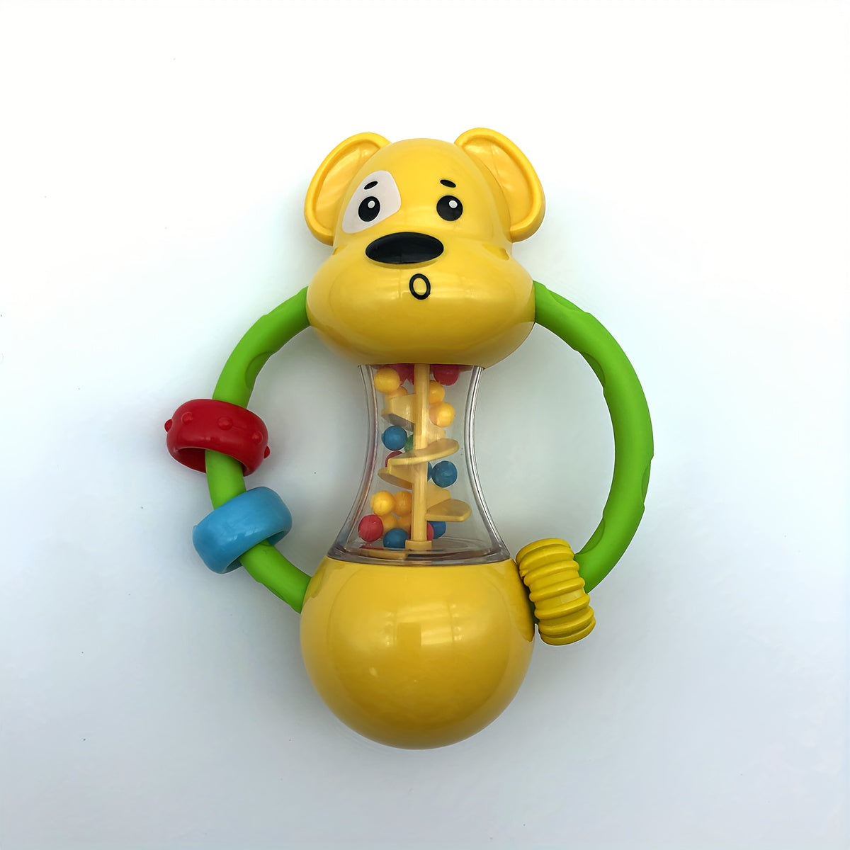 Baby Toy Baby Hand Rattle Musical Shaker Silicone Beads BPA-Free Developmental Grip Teether for Infants 0-3 Years