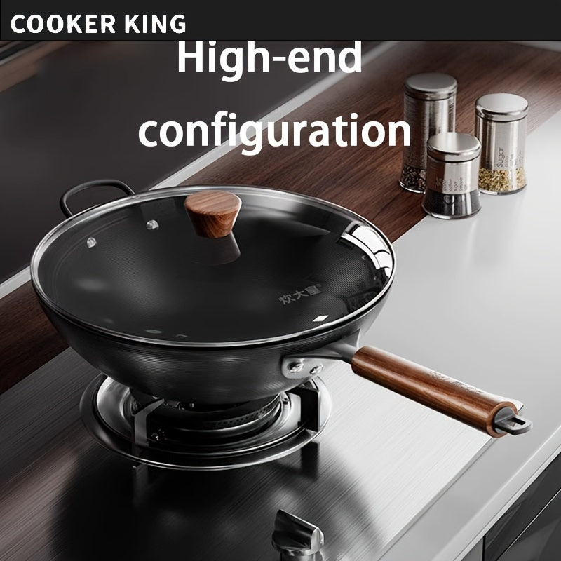 COOKER KING Ultra-Iron Wok ni taqdim etamiz: 24 soatlik zanglamas davolash, sog'lom nol qoplama va gaz pechlari bilan moslik - endi 27.94 sm, 30.48 sm, 33.02 sm va 38.1 sm o'lchamlarida, kuzda pishirish uchun mukammal.