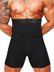 Ropa interior de compresión de cintura alta para hombre, bóxer, control de abdomen, transpirable, poliéster elastano, adelgazante, deportiva