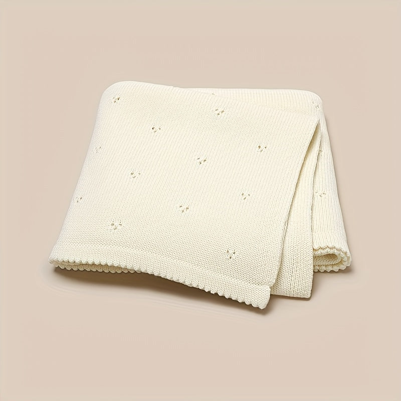 Solid Color Knitted Throw Blanket for Stroller Cover Quilt and Air Conditioning Use