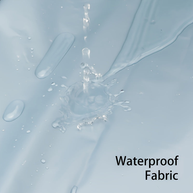 Water-Resistant Polyester Tropical Leaf Bath Liner with Hooks for Bathroom Decor