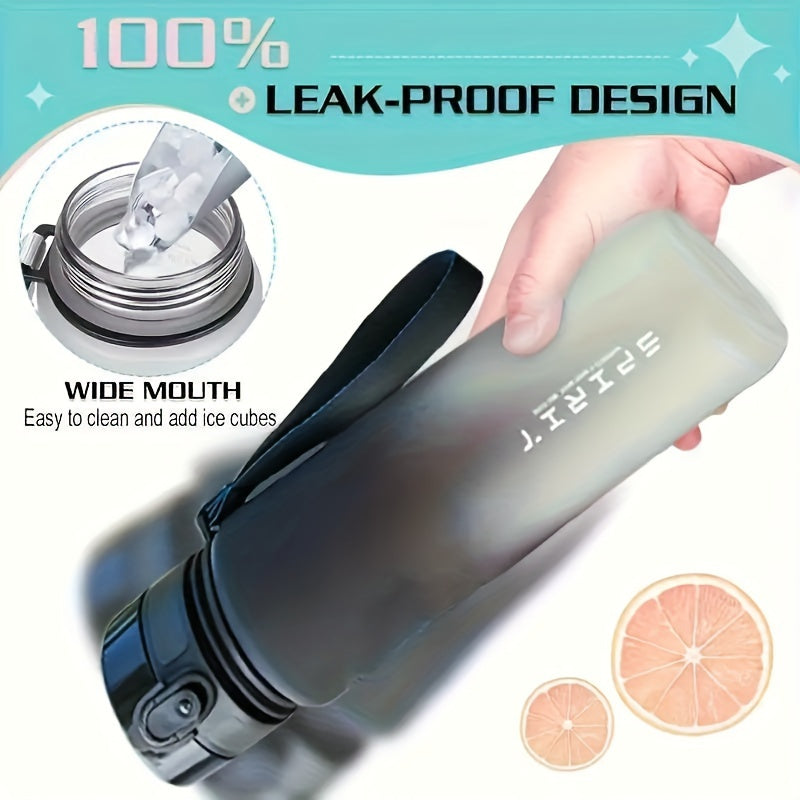 Leakproof Water Bottle with Time Marker and Carrying Strap for Teens and Adults