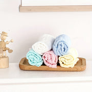 Set of 5 Cotton Muslin Washcloths Reusable Face Towels and Wipes