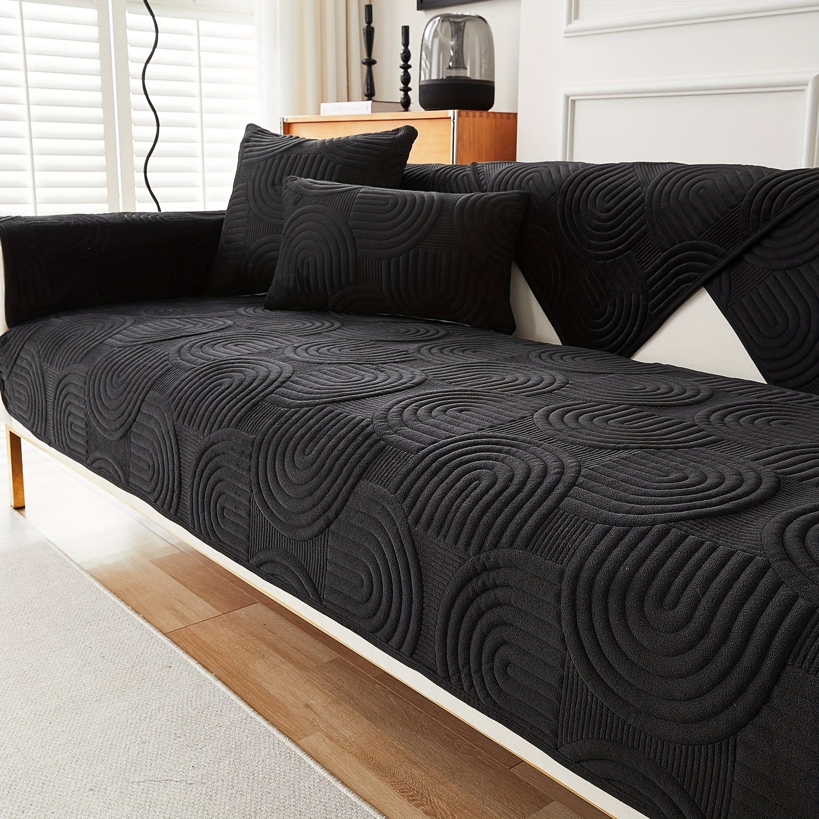 Чехол на мебель из молочного бархата с шерпой, противоскользящий, для защиты мебели, подходит для домашних животных