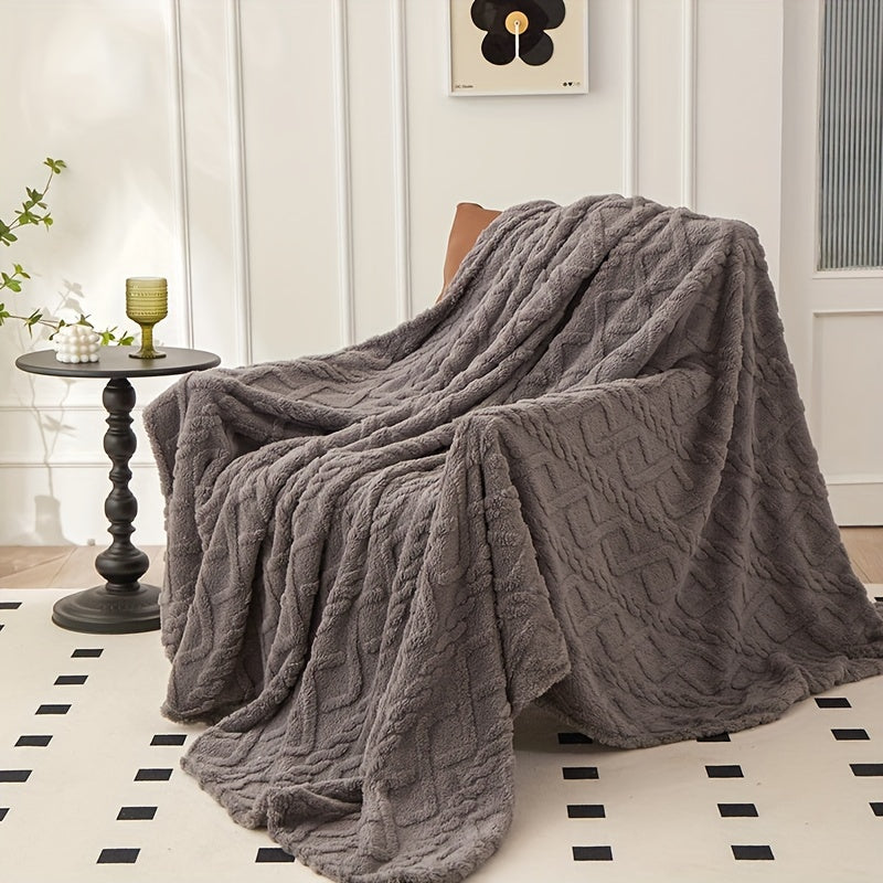 Soft Cozy Rhombus Jacquard Blanket Taffeta All-Season Couch Throw
