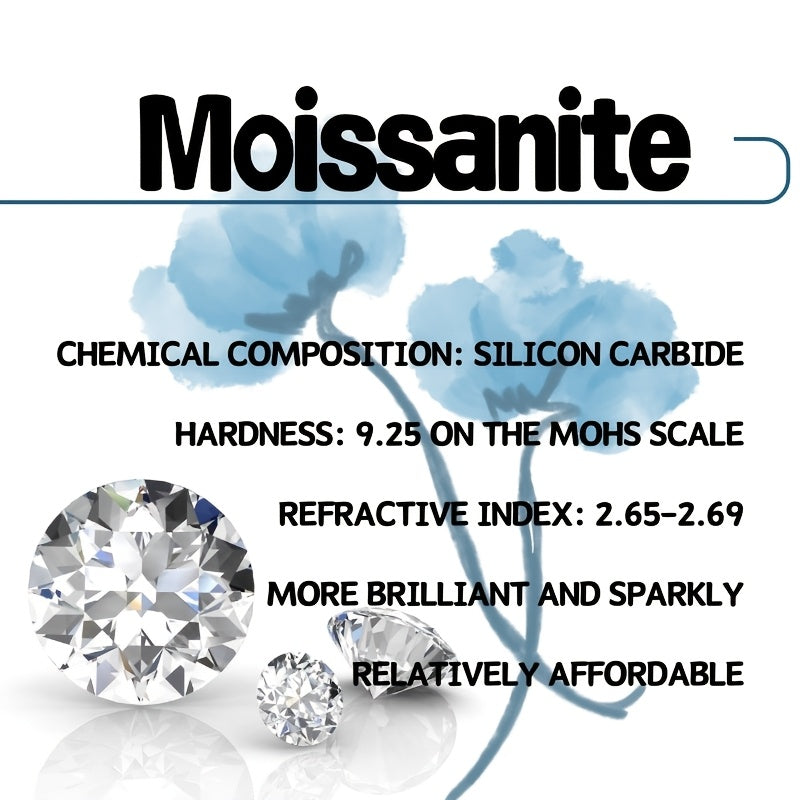 Vintage 10CT Moissanite Engagement Ring Sterling Silver 18K Gold Plated Synthetic November Birthstone