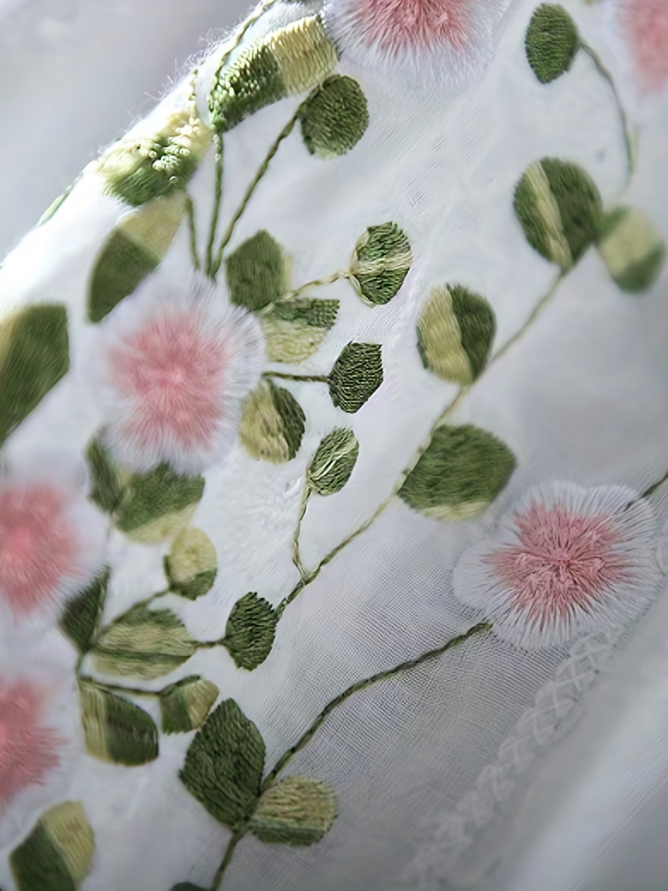 Women's Embroidered Stand Collar Polyester Blouse for Spring Summer Adult Fashion