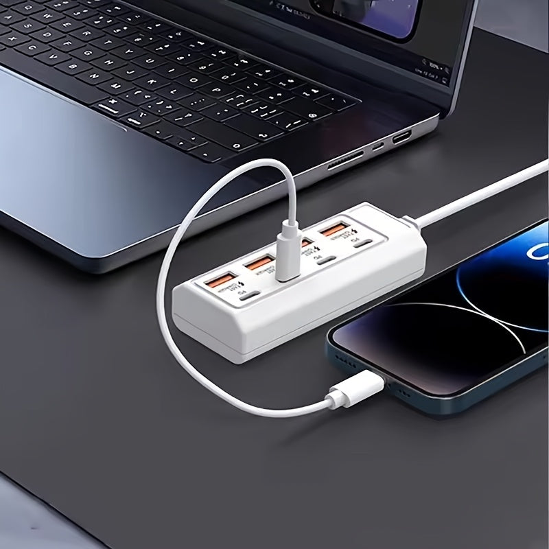 Multi Hole Power Strip with 4 USB and 4 PD Ports for Charging Devices