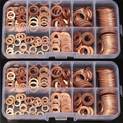 200pcs Copper Washer Gasket Set Assorted Flat Ring Seal Kit for Auto Repairs