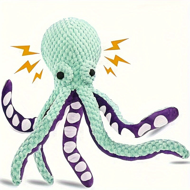 Interactive Plush Octopus Dog Toy No Batteries Squeak for All Breeds