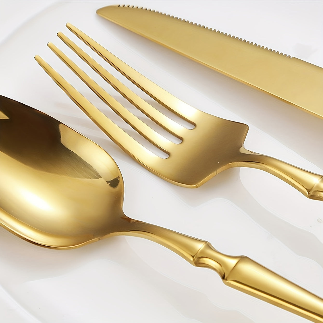 20/30 dona rostlangan po'latdan tayyorlangan stol to'plami, vilkalar, qoshiq, shirinlik qoshiq, meva vilkasi va pichoq, oltin rang, uy, restoran, mehmonxona, to'y, partiyaga mo'ljallangan