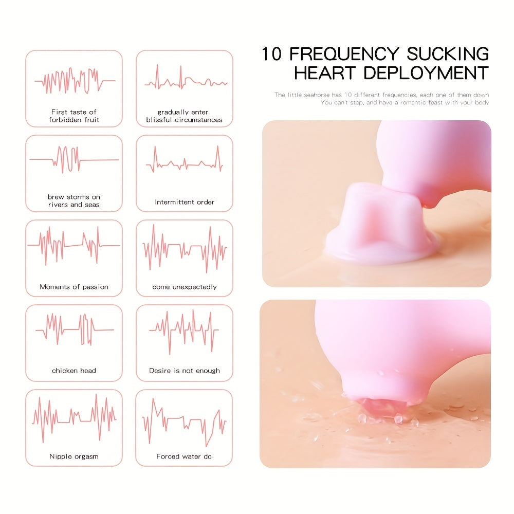 Adult Male Sucking Vibrator with 10 Modes Seahorse Masturbator