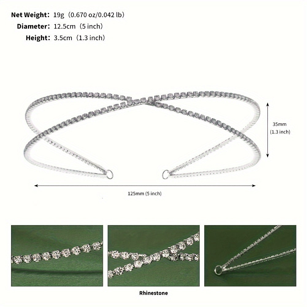Personalized Rhinestone Cross Head Hoop Hair Accessory for Bridal and Wedding