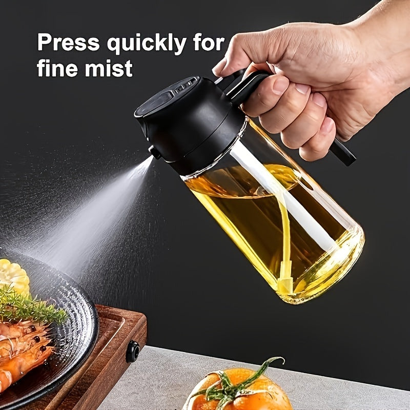Olive Oil Dispenser and Sprayer 15.8oz BPA-Free Plastic for Cooking Salads Frying