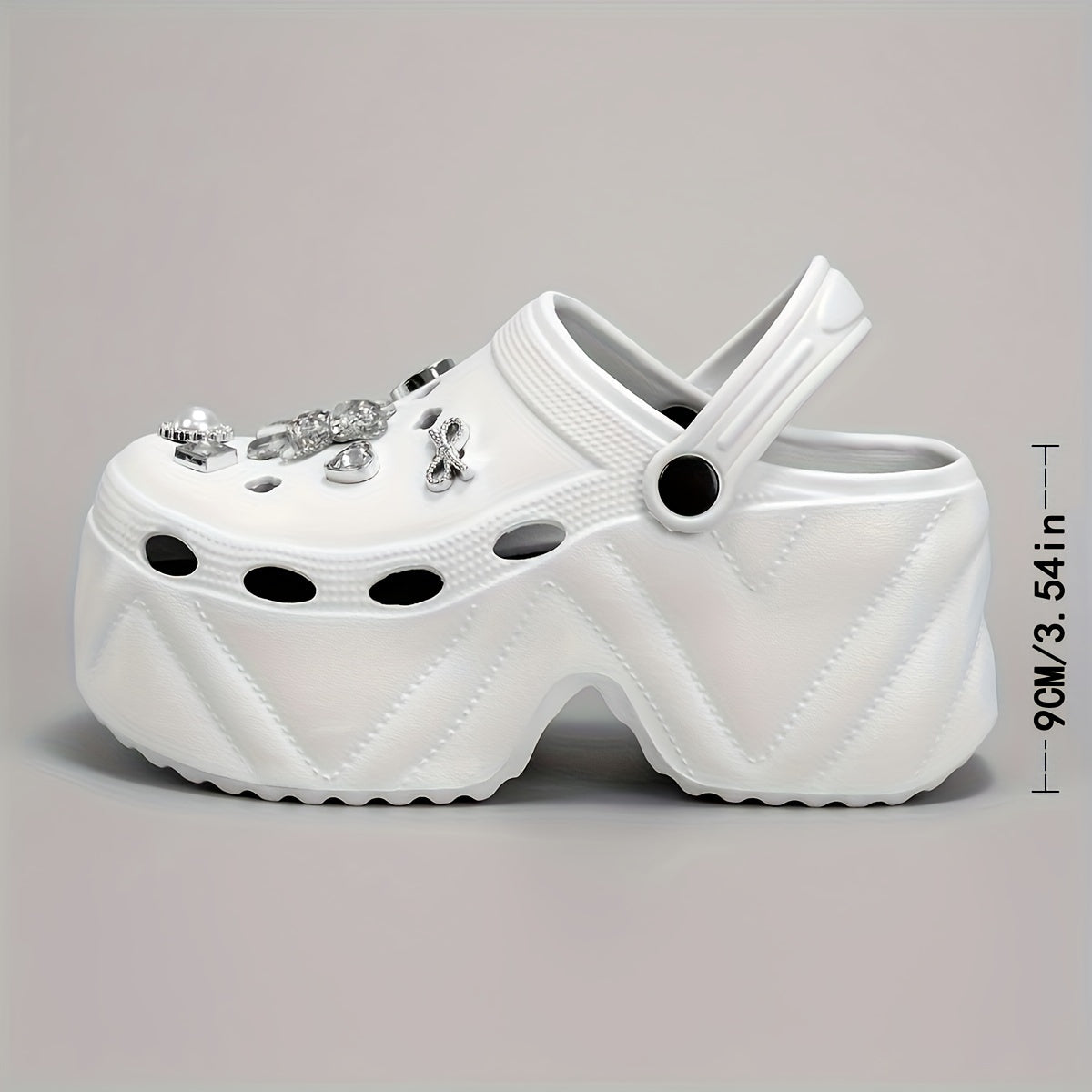 Women's Rhinestone Bear Decor Clogs Casual Hollow Out Garden Shoes