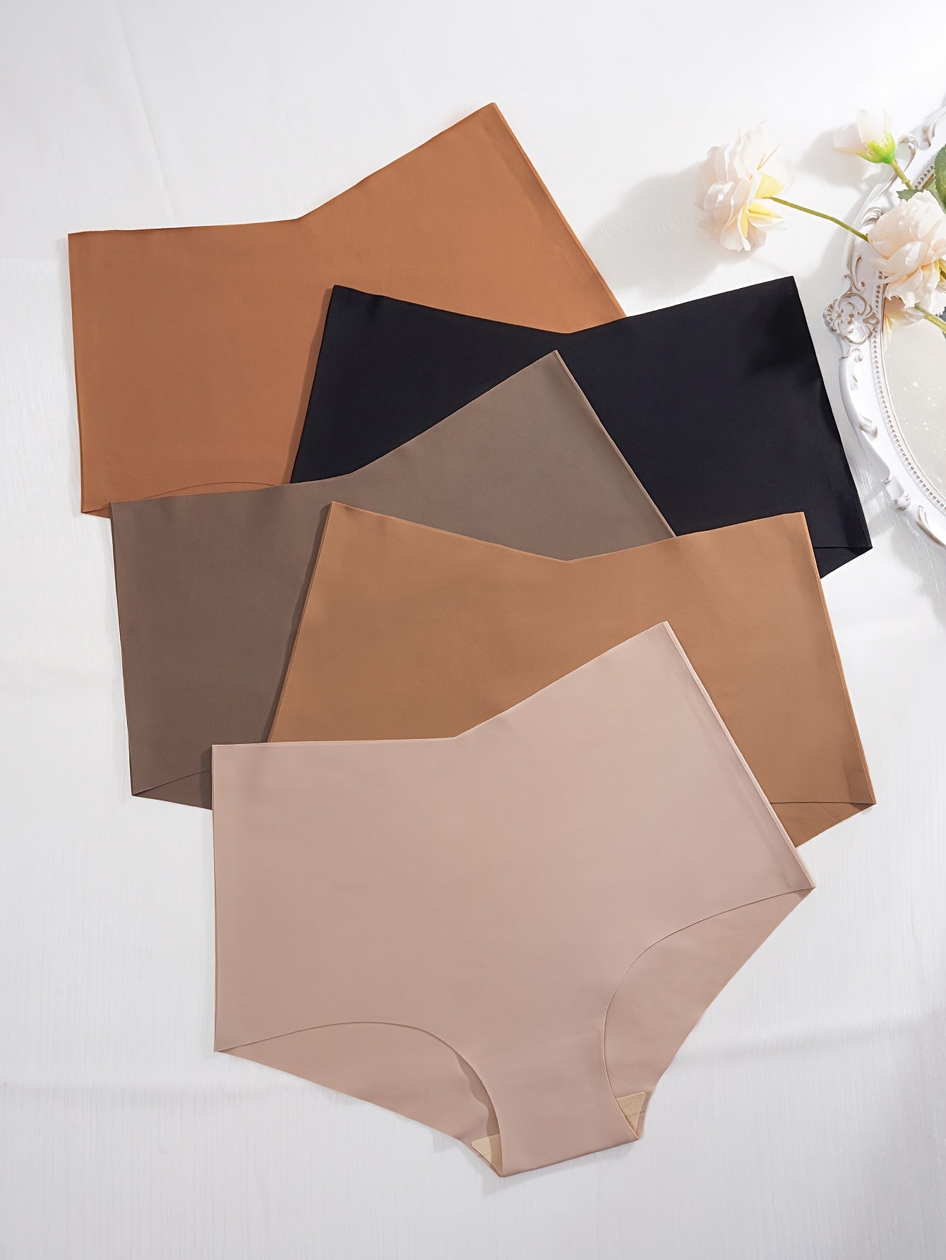 Women's High-Waist Briefs Set 5 Pack Breathable Nylon Elastane Multi-Color