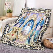 Religious Blanket Virgin Mary Flannel Fleece Throw for Christians and Catholics
