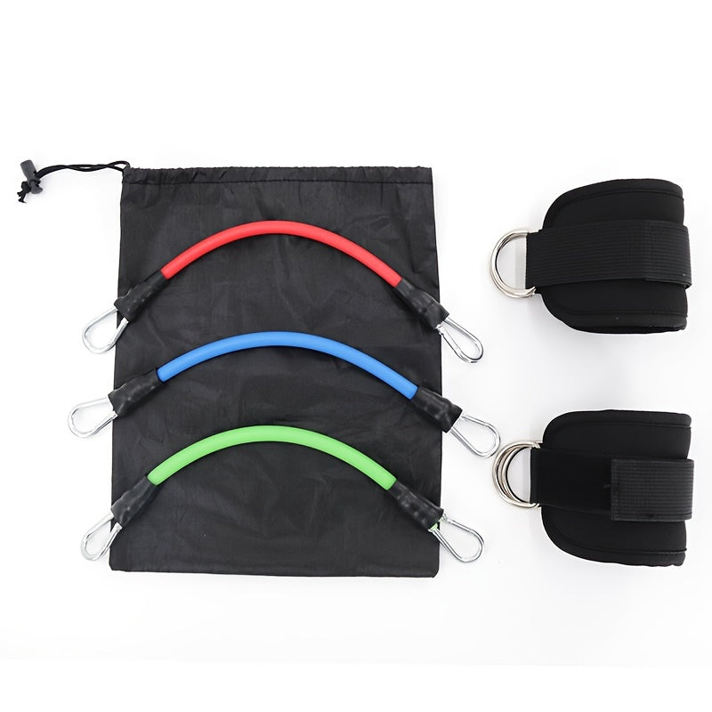 5 резинок для сопротивления на щиколотках с ремнями для тренировки ног и бедер, мышечной гимнастики и йоги.