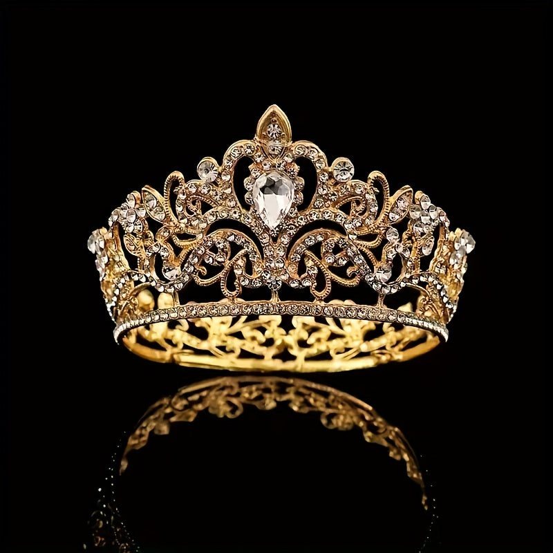 To'ylar, promlar va bayramlar uchun nafis rhinestone tiara taqoni