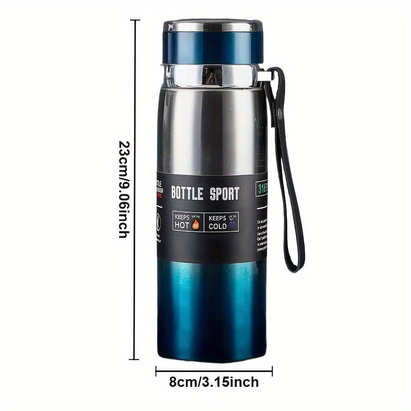 Large Capacity Travel Kettle Stainless Steel with Insulated Cup and Portable Strap