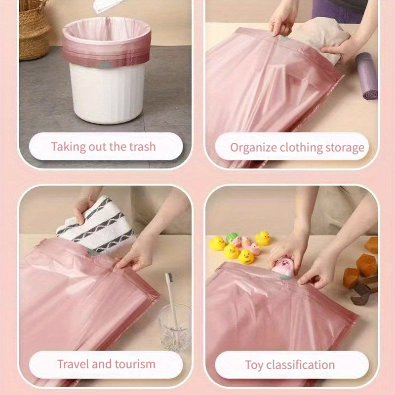 100 ta bir martalik chiqindi sumkasi, tortish qopqog'i bilan, oshxona, hammom va yashash xonasi uchun ko'p maqsadli foydalanish uchun. Tez tozalash uchun ideal va kichik chiqindilar uchun mos. Plastik materialdan tayyorlangan.