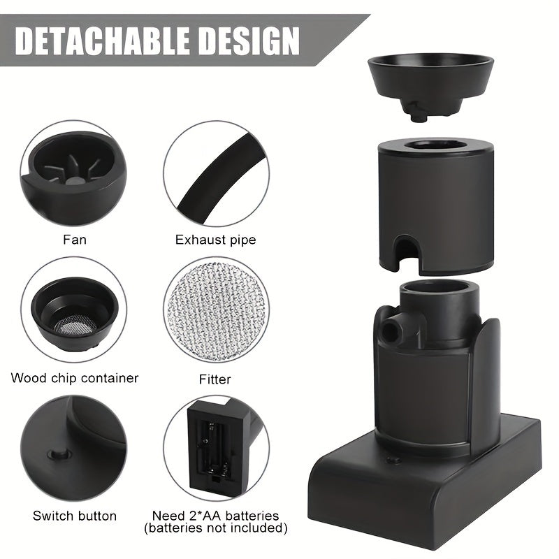 Portable Smoke Gun for Food and Beverages Battery Powered Kitchen Gadget with Wood Chips