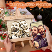 Personalized Wooden Christmas Tree Ornament with Photo Frame Holiday Decor