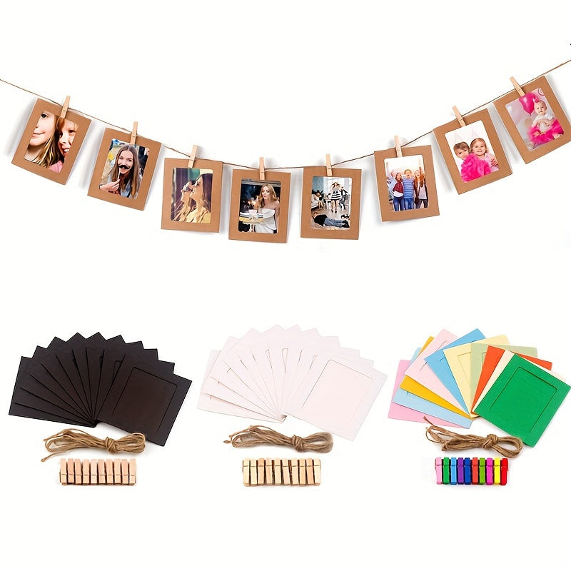 Party Banner Decor Set with Clips and Photo Frame for Weddings and Birthdays