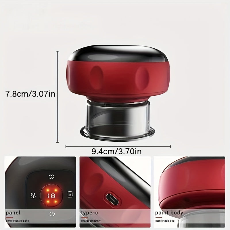 Ikkita qizdirish, qirqish va nafas terapiyasi uchun 6/12 darajadagi elektr massaj asbobi.