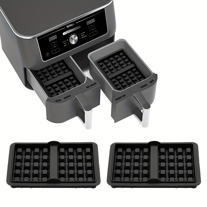 Silikon Vafli qolibi uchun havo qovurish pechasi, yopishmaydigan, 6 bo'lakli, qayta ishlatiladigan, oziq-ovqat uchun xavfsiz
