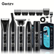 Electric trimmer set with ceramic blades hair clipper nose eyebrow body grooming USB portable charging
